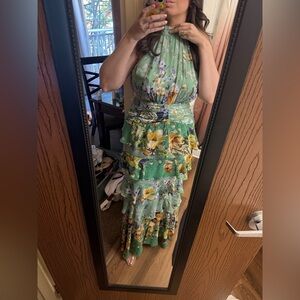 Elliatt Gardenia Floral Maxi Dress - Green and Yellow